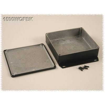 Hammond Electronics 1590WQFBK Universele behuizing 120 x 120 x 34 Aluminium Zwart 1 stuk(s)