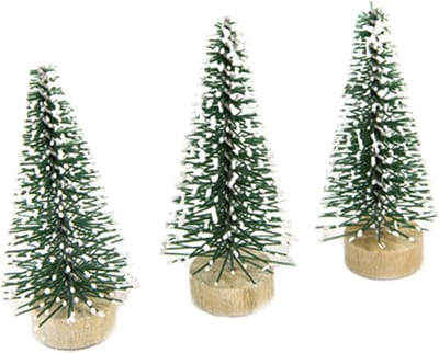 HOBI - 3 Kleine groene kunstsparren 5 cm