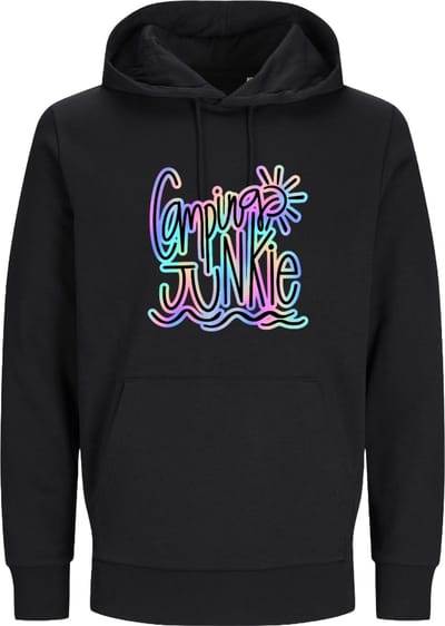 Hoodie camping - Grappige Hoodie Camping Junkie - Hoodie zwart - Maat S