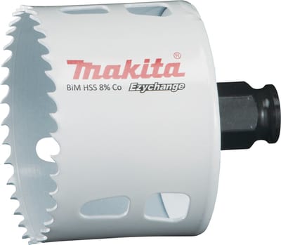 Makita E-03903 EZYCHANGE Hole Saw - for Wood Metal Plastic Aluminium Stainless Steel Chipboard Non-ferrous Metal Plywood Steel Brass Ferrous Metal