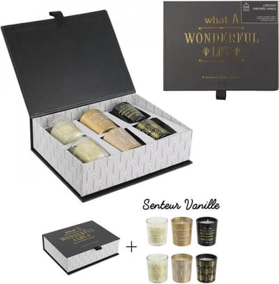 Prachtige geurkaarsen in mooie geschenkdoos ZWART MET GOUD - Geschenkset Vrouwen - Kado Vrouwen