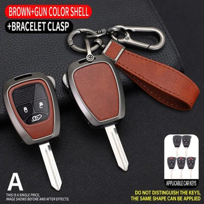 Legering Auto Sleutelhoes Cover Voor Chrysler 300 Pt Dodge Jcuv Caliber Nitro Caliber Pacifica Voor Jeep Wrangler Compass Patriot Liberty brown