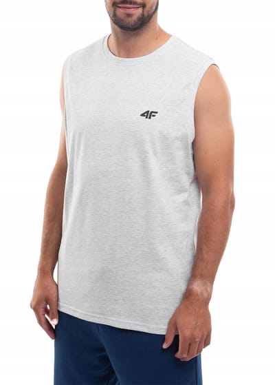 4F T-shirt Heren - Grijs - Katoen - Maat S