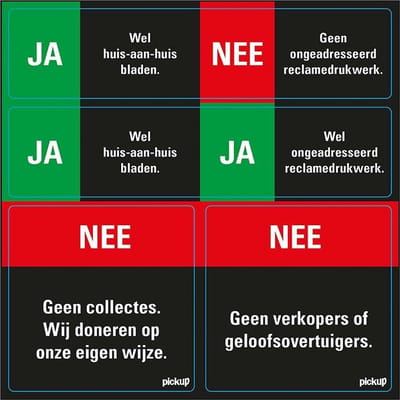 Pickup Pictogram 15x15 cm 4 op 1 - JA NEE  JA JA