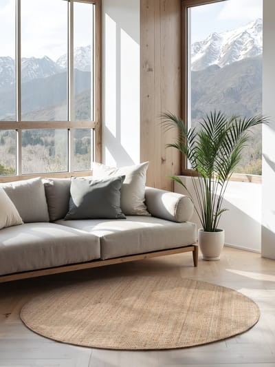 Flycarpets Bouclé Jaipur - Jute Vloerkleed Rond - Naturel - Laagpolig - Rond 160 cm