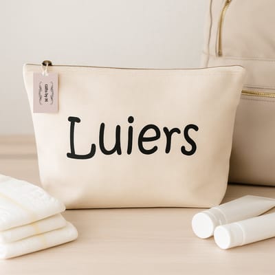 Luier Organizer – Etui voor Luiers & Billendoekjes – Gifts by M – Opbergtas Baby Luiertas – Katoen Naturel – Kraamcadeau