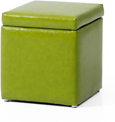 Opbergpoef - Zitkruk - Woonkamer Organisatie - Verborgen Opbergruimte - 30x30x35 cm - Groen