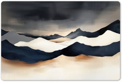 Placemats 45x30 cm - Placemat kunststof - 1 stuk - Bergen - Donkerblauw - Landschap - Borden onderleggers - Decoratie voor op tafel - Keuken tafeldecoratie accessoires - Vinyl onderlegger - Tafelversiering