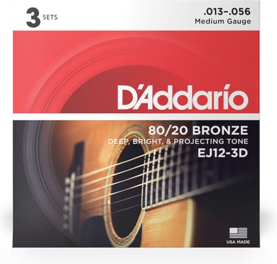 D'Addario EJ12-3D Bronze Westernsnaren (13-56) 3-Pack