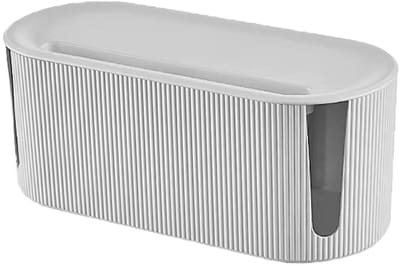 QTTVBTNA -Kabelopbergdoos – Grote Kabel Organizer 31x13,5x12,5 cm – Netjes & Veilig Kabelbeheer voor Stekkerdozen, Adapters en Snoeren
