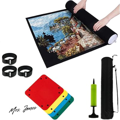 Mrs. Jones Puzzle Mat for 2000 Pieces - Large Felt Mat for Storing Puzzles - Non-Slip Surface .