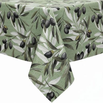 Protecttable - Rond Tafelzeil Zwarte Olijf ⌀138cm - Tafelkleed Afwasbaar - Kunststof