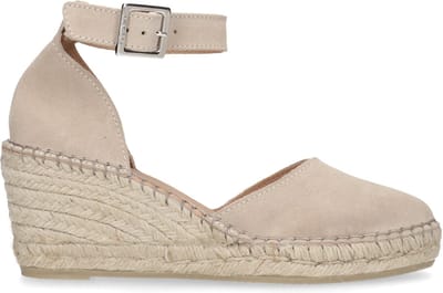 Manfield - Dames - Beige suède sleehakken - Maat 36