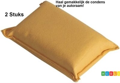 *** 2x Anti-Condens Spons voor Autoramen - 12 cm - Auto accessoires - Schoonmaakproducten - Anti-condens sponzen - sponsen - van Heble® ***