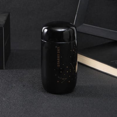 Mini Tasse Thermos Étoile Personnalité Créative Étudiants Mâles et Femelles Mignon Petite Capacité Tasse à Eau Couple Acier Inoxydable Tasse Pratique 200ml