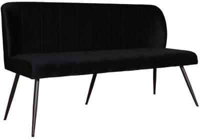 Eetkamerbank 160cm Sally velvet zwart eetbank