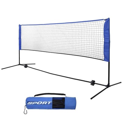 Stervia Volleybalnet - Tennisnet - Badmintonnet - Sportnet - Met Palen - Verstelbaar In 3 Niveaus - 5 Meter Lang - Inclusief Draagtas