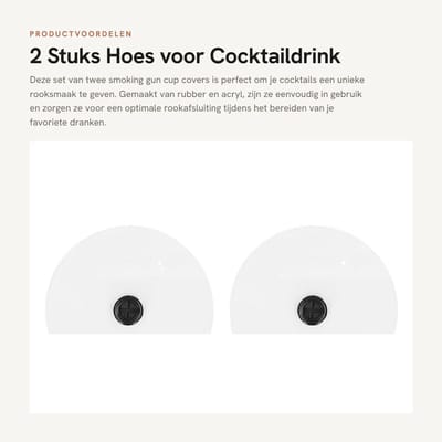 Dailygoods- Cocktaildeksel 2 Stuks - Rookinfuser Hoes - Rubber/Acryl - Diameter 12 cm - Geschikt voor Dranken - Lichtgewicht 82 g - Cocktailhoes