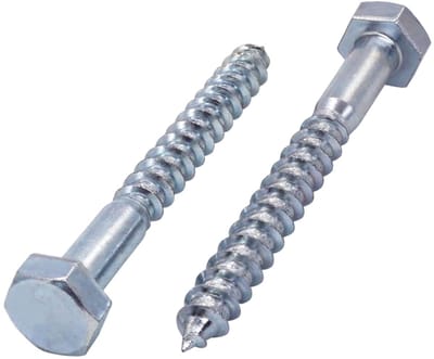 Houtschroeven Zeshoekkop Verzinkt Staal M10 x 90 mm (15 Stuks) - Sterke Bus Schroeven