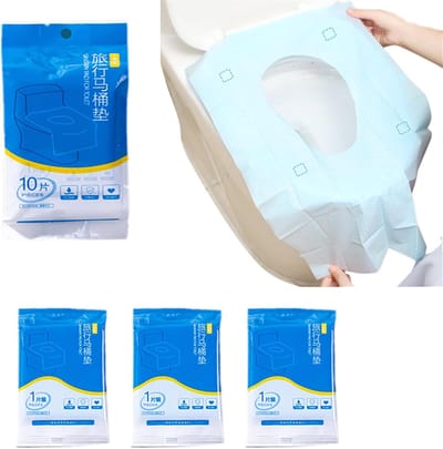 Toiletstoelhoezen - Wegwerp Hoezen - Reizen & Kamperen - Individueel Verpakt - Extra Groot 50x40cm - Blauw