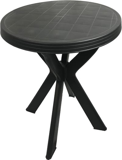 Ronde kunststof tuintafel Ø70 cm - antraciet - bistrotafel voor binnen en buiten