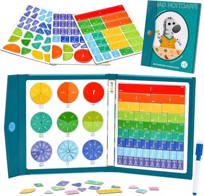 Multicolor Montessori materiaal voor breuken, magnetisch rekenspel en wiskunde leren voor kinderen