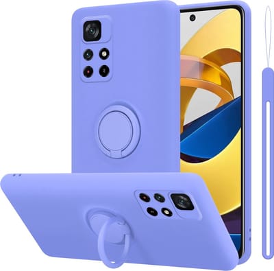 Cadorabo Hoesje geschikt voor Xiaomi POCO M4 PRO 5G in LIQUID LICHT PAARS - Beschermhoes van flexibel TPU silicone Case Cover met ring