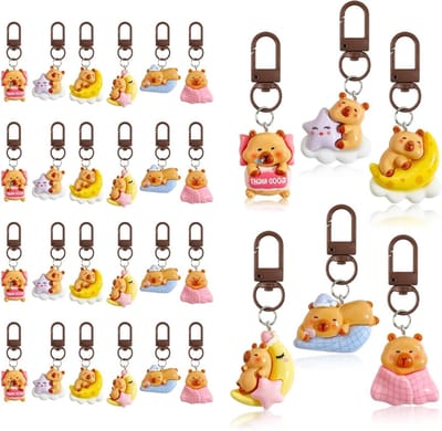 Schattige capybara sleutelhangers - 30 stuks - leuke accessoires voor tas, cadeau voor vrouwen en vrienden, ideaal voor verjaardagen en feestjes