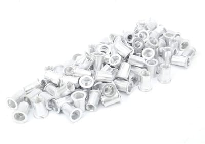 Trekklinkmoeren 100 Stuks - Aluminium - Platte Kop - Voor Metaalplaten/Plaatwerk - Handgereedschap - Slijtvast/Corrosiebestendig - Klinkmoeren
