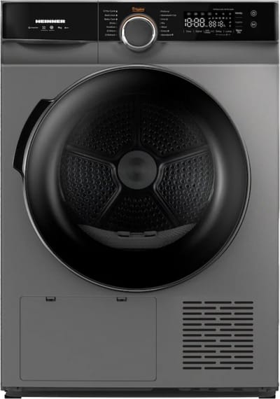 Heinner Warmtepompdroger - 9 KG - Wasdroger - 14 Programma's - Antikreukfunctie - LED display - Trommelverlichting - Antraciet
