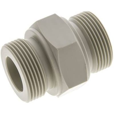 Dubbele Nippel G1 1/4" Polypropyleen (PP) 10bar FDA 50mm Hex