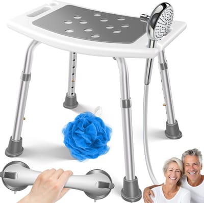 KESSER Douchekruk verstelbaar Douchestoel 39-57 cm, antibacterieel, waterafstotend, anti-slip, tot 136 kg