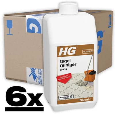 6 x HG Tegelreiniger Glans 1 liter - Tegelreiniger - Vloerreiniger - Glansreiniger - Biologisch Afbreekbaar - Natuursteen