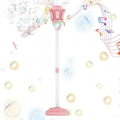 Straatlantaarn bellenblaasmachine - Licht & Muziek, Oplaadbaar Buitenspeelgoed voor Zomerse Bellenblazen voor Kinderen & Volwassenen, Bellenblaasapparaat met Toverstaf, Verjaardags- en Kerstcadeau voor Peuters en Tieners