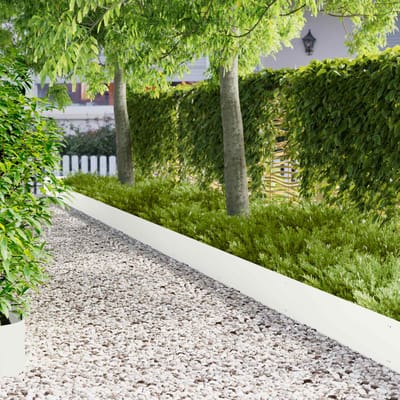 vidaXL - Gazonrand - 20 - st - 103 - x - 25 - cm - Staal - Wit