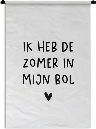 Wandkleed - Wanddoek - Quotes - Spreuken - André Hazes - Ik heb de zomer in mijn bol - 90x135 cm - Wandtapijt