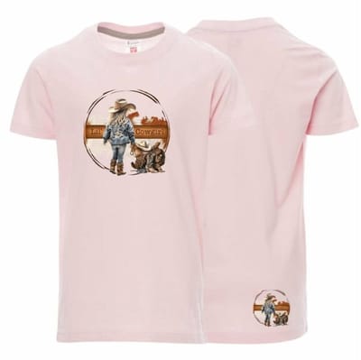 T-shirt cowgirl roze - Roze - 158/164