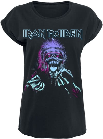 Iron Maiden T-shirt - Pastel Eddie - S tot XXL - voor Vrouwen - zwart
