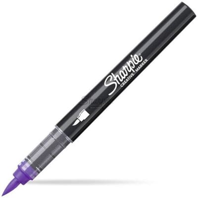 Sharpie Creative Marker Acrylverfmarkers | Brushtip | Verfmarkers op waterbasis | Inkt loopt niet door en geschikt voor de meeste oppervlakken | Lila | 6 stuks