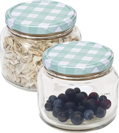 Hega Hogar Weckpot/voorraadpot Classico - 2x - 600 ml - kunststof - groen - D10 x H9 cm