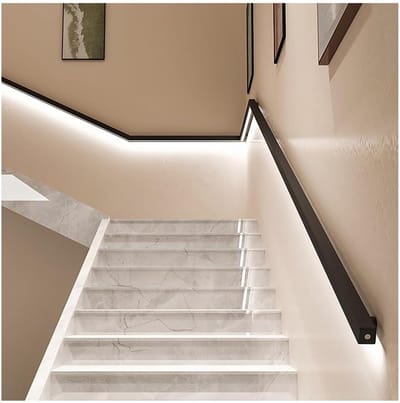 Trapleuning met Verlichting - Traprail Systeem - Veiligheid Verbeteren - Geïntegreerde LED Strips - 1 meter - Zwart