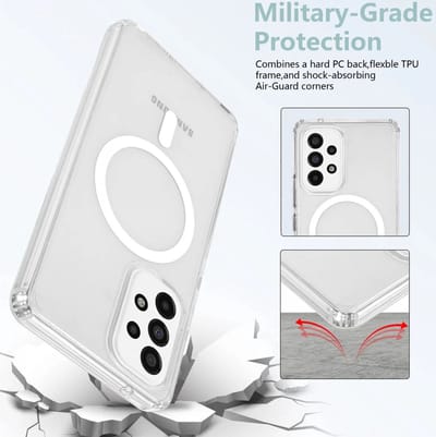 Hoesje Geschikt voor Samsung Galaxy A53 - Compatibel met MagSafe - Hard Back Cover met Magneet - Transparant