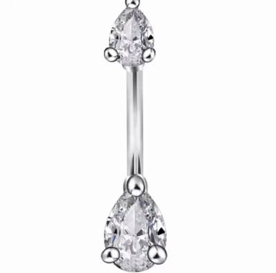 Navel Piercing Zirkonia Driehoek - Charme Bijoux