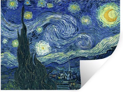 Muurstickers - Sticker Folie - Sterrennacht - Schilderij - Oude meesters - Vincent van Gogh - 40x30 cm - Plakfolie - Muurstickers Kinderkamer - Zelfklevend Behang - Zelfklevend behangpapier - Stickerfolie