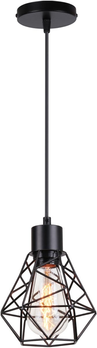 Retro Hanglamp Industriële E27 Kroonluchter Plafondlamp voor Slaapkamer Woonkamer Zwart