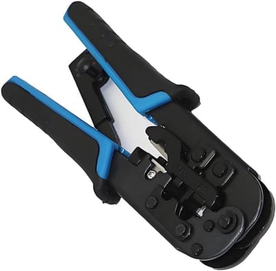 RJ45 Krimptang - Netwerk Kabel Tang - Netwerk Kabels Maken - Voor RJ11 RJ12 RJ45 - Ergonomisch - Blauw