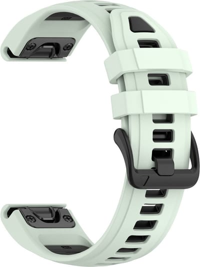 Siliconen bandje - geschikt voor geschikt voor Garmin Fenix 5S / 5S Plus / 6S / 6S Pro / 7S / 7S Pro / 8 (43 mm) / Approach S12 / S42 / S70 42 mm / Epix Pro (Gen 2) 42 mm / D2 Delta S / Descent Mk2S / Mk3(i) 42 mm - mintgroen-zwart