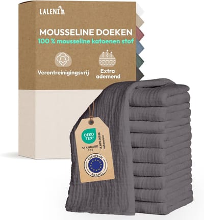 Set van 10 Zachte Katoenen Spuugdoeken voor Baby's - Pure Kwaliteit