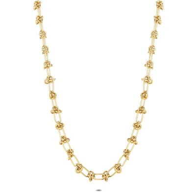 Twice As Nice Halsketting in goudkleurig edelstaal, schakelketting 40cm+5cm