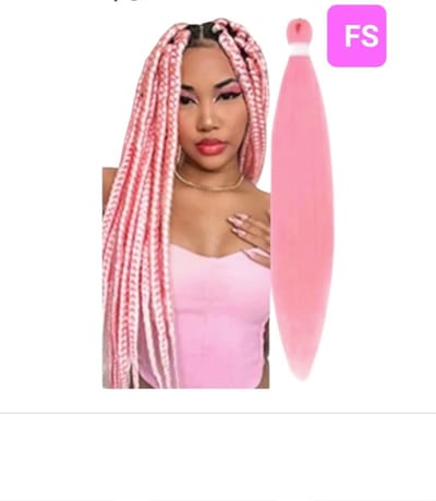 Frazimashop Vlechthaar Roze – 1 Stuk – Haar Extensions 26 inches 65 cm – Synthetisch Kanekalon – Klitvrij & Hittebestendig – Braids Hair-crochet braids of fantasie-vlechten